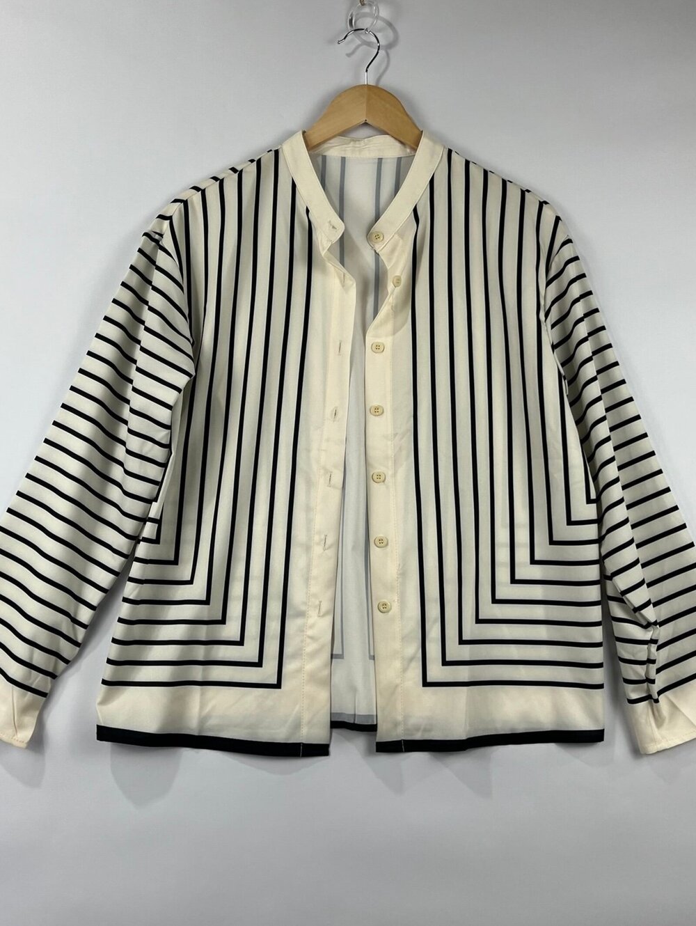 NWOT Scarf Print Button Down Blouse Lightweight Layering Shirt